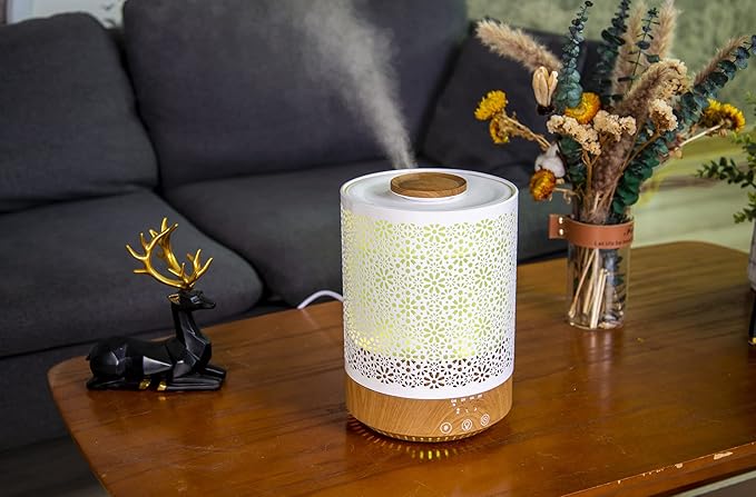 BlueHills Premium Set of Two Large 2500 ML and 4000 ML XL Essential Oil Diffusers Humidifier Combo for Large Room Home with Décor Cover LED Lights Great Gift – Value Pack of Wood Grain.