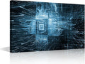 CPU Concept Canvas Wall Art AI Posters & Prints Artwork Virtual Space Contemporary Home Decor Stretched Canvas Picture for Living Room Bedroom Home Office Decor, 24x16in