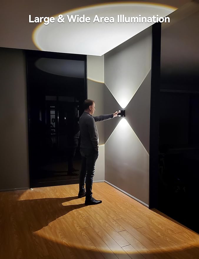 Tubicen Wall Sconces Indoor Hardwired Dimmable Movie Theater Sconces Lighting Square Modern 10W Bright LED Up and Down Wall Lights for Living Room Hallway Stairway 3000K Wide Area Illumination