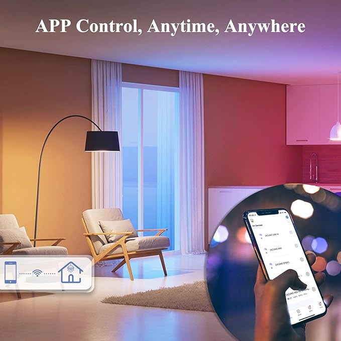 DiCUNO Smart Edison Bulb A19, Color Changing WiFi Smart Light Bulb, Vinatge A60 Filament Bulb Compatible with Alexa & Google, Dimmable with App, 50 Watt Equivalent 450LM, No Hub Required, 2 Pack