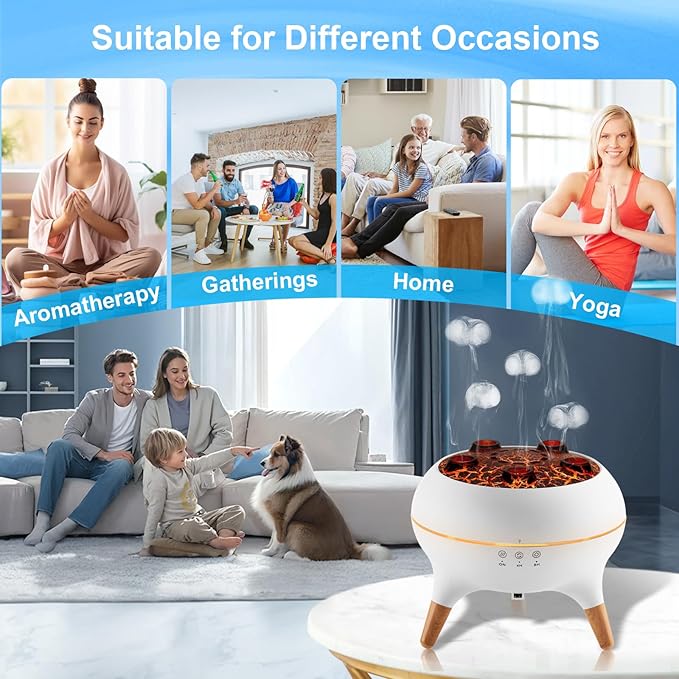 Essential Oil Diffuser 250ML, Jellyfish Diffuser Aromatherapy Diffuser Humidifier with 7-Colors LED Lights, Aroma Diffusers for Home Auto Shut-Off & Remote Control for Room