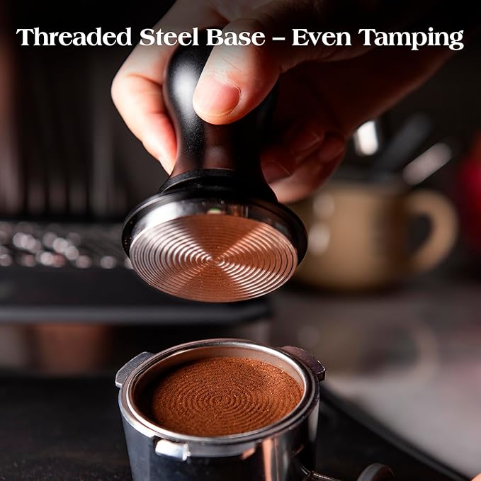 7 PCS Espresso Accessories Kit: 51mm Espresso Tamper, Coffee Distributor, Puck Screen, Dosing Funnel and WDT Tool, Premium Espresso Tool Set Fits Delonghi 51mm Machines and Portafilter