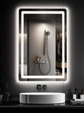 36"x24" LED Bathroom Vanity Mirror with Lights, Front and Backlit Wall Mirror, Anti Fog, Dimmable 3 Color Lighting, Memory Function, Shatterproof Glass, Plug in or Hardwired