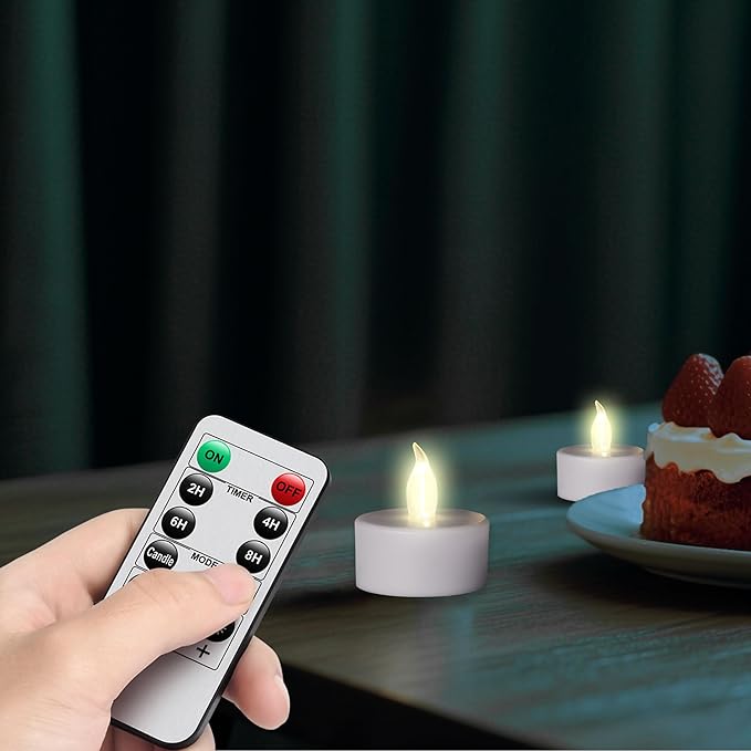 LED Tea Light Flameless Candles with Remote Control Flickering Tealight Long Lasting, Battery Operated with Timer for Halloween Home Decoration Seasonal &Festival Celebration WarmWhite (50pcs)