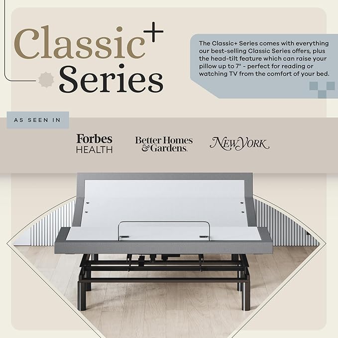 Sven & Son Harmony Adjustable Bed Base, Head and Foot Lift, Massage, Under-Bed Lights, USB, Memory, Zero Gravity Smart Frame - Full
