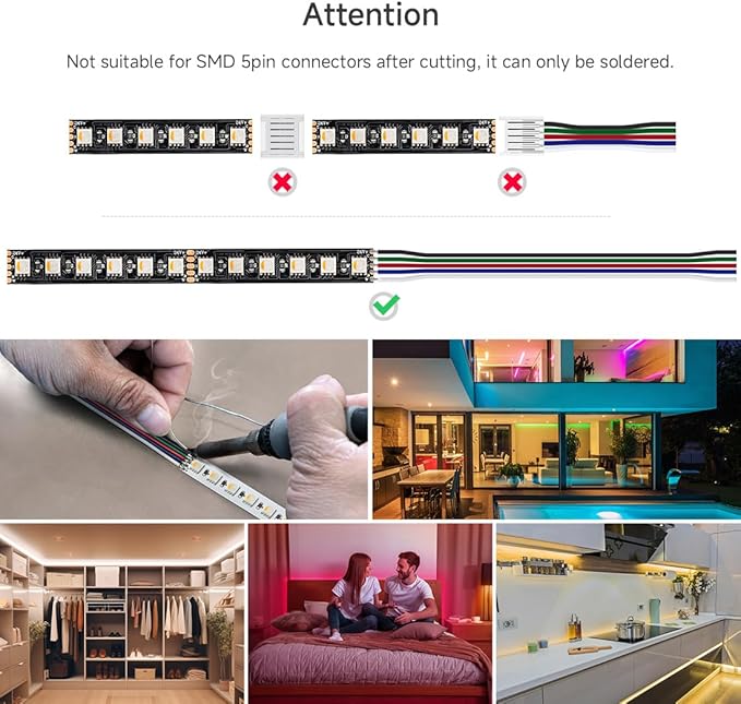 BTF-LIGHTING 5050 RGBW RGB+Warm White(2700K-3000K) 4 Colors in 1 LED 5m 16.4ft 96LED/m DC24V Multi-Colored LED Tape Lights IP30 Non-Waterproof Black PCB for Home Decoration(No Adapter or Controller)