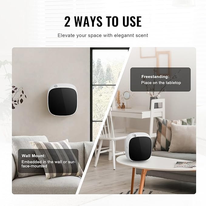 Scent Air Machine for Home, 100ML with Cold Air Technology, Waterless Smart Essential Oil Diffuser with USB & Battery Powered, Cover Up to 1000 Sq.Ft for Living Room, Bath Room, Spa