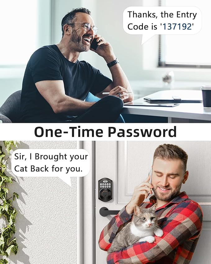 TEEHO TE002 Fingerprint Door Lock - Keyless Entry Electronic Keypad Deadbolt with 2 Backup Keys - Auto Lock - Easy Installation - Smart Locks for Front Door - Oil-Rubbed Bronze