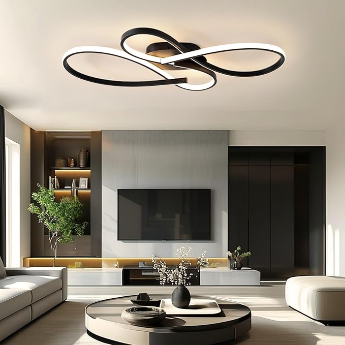 Modern LED Ceiling Light, Dimmable LED Chandelier Flush Mount Ceiling Lights,Flush Mount Ceiling Chandelierlight,fixtures for Dining Room Ceiling Living Room Bedroom (80 cm)