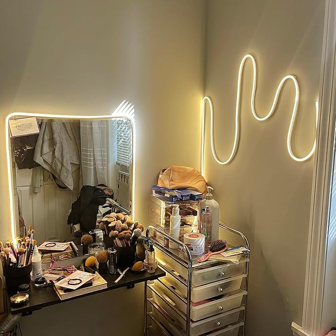 Vanity Lights for Mirror, Hollywood Style Makeup Lights with Dimmer and Power Supply, Waterproof, 16.ft/5M 600 Warm White LEDs Makeup Vanity for Bathroom (Mirror Not Included)