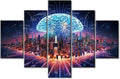 Human Brain Energy Wall Art for Living Room Artificial Intelligence Concept Canvas Wall Art Brain Nervous System Pictures Posters Modern Wall Decor Office Framed Ready to Hang, (60"Wx40"H)