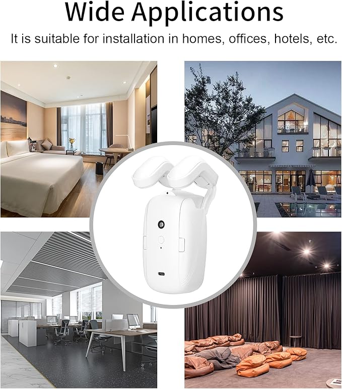 LANRU 2PCS Tuya WiFi Intelligent Curtain Motor Electric Curtain Robot Automatic Opener No Wiring with Gateways Support APP Remote Control Timer Setup Temperature & Light Sensing