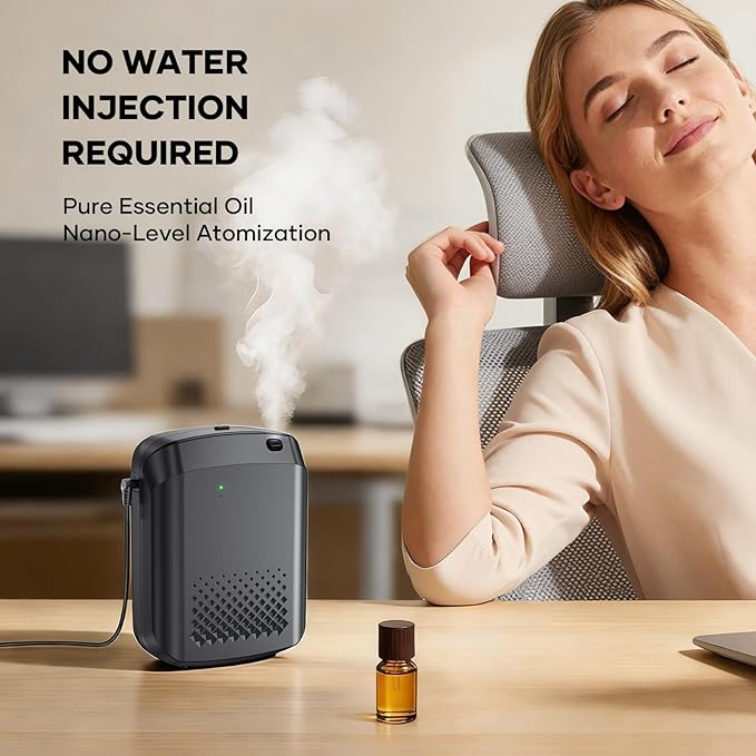 Waterless Essential Oil Diffuser - Smart Scent Air Diffuser with 400mL Capacity Up to 3200 sq.ft., Aromatherapy Scent Machine with Smart APP, Scent & Time Adjust for Home, Hotel, Office
