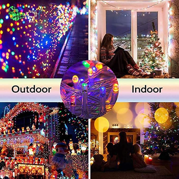 String Lights Indoor Bedroom, 98FT 200 LED Fairy String Lights Outdoor Waterproof, 8 Modes Memory Twinkle Christmas Light Plug in for Classroom Dorm Patio Tree Garden Decor (Multicolor)