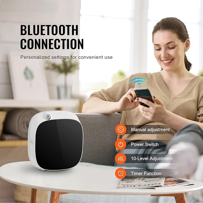 Scent Air Machine for Home, 100ML with Cold Air Technology, Waterless Smart Essential Oil Diffuser with USB & Battery Powered, Cover Up to 1000 Sq.Ft for Living Room, Bath Room, Spa
