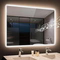 STARLEAD 40"x32" LED Bathroom Mirror with Bluetooth Speaker, 3 Color Temperature, Stepless Dimming, Anti-Fog, Touch Control, Wall-Mounted Vanity Mirror, Vertical or Horizontal