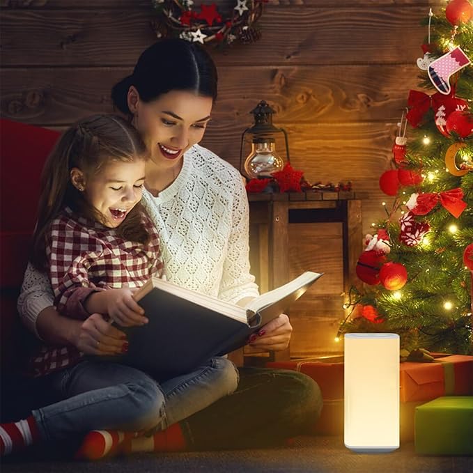 Bedside Table Lamp Touch & Remote 3 Modes & 256 RGB Colors, Touch Night Light for Kids with Warm White Lights Dimmable, Nursery Night Light Timer for Bedroom Living Room Outdoor Camping