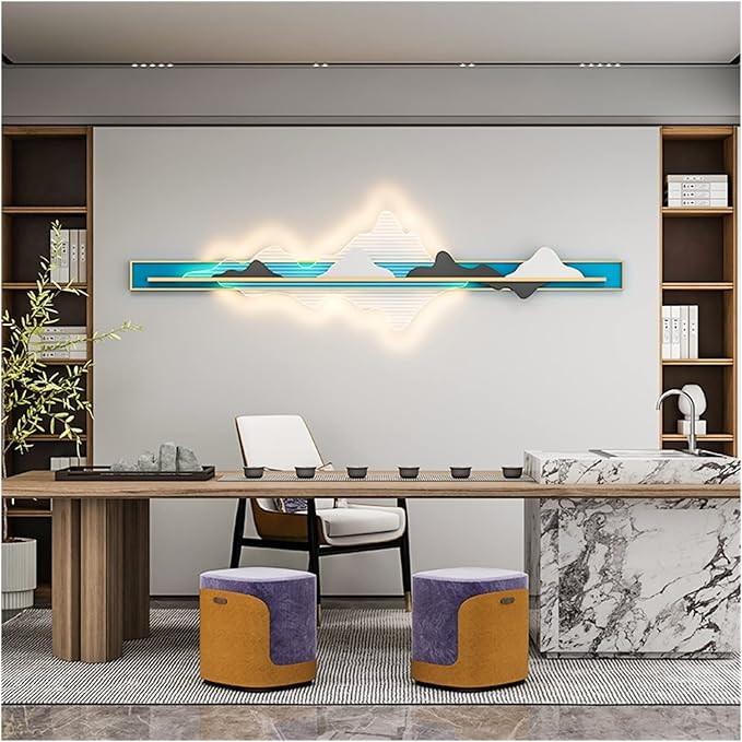 Chinese Style Wall Lamp, Modern Simple Zen Sunrise Atmosphere, Sofa Background Decoration, Painting Ligh, Chaner