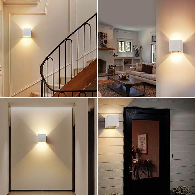 Motion Sensor Wall Light Indoor, 6000mAh Battery Operated Wall Sconce, Rechargeable Wall Light, Magnetic Cordless LED Energy Saving Night Light for Hallway Stairway Porch, White