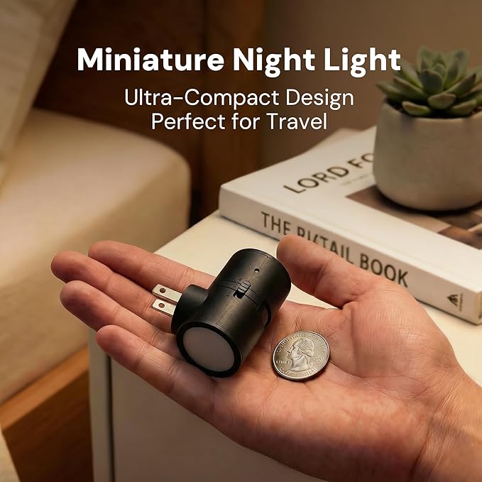 L LOHAS LED Motion Sensor Night Light, Mini Motion Activated Night Lights Plug into Wall, Rotating Motion Sensor Light Indoor, Amber-3000K-5000K, 10%-50%-100% Lumen, Hallway Bedroom Stairway, 2 Pack
