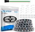 16.4FT WS2812B 5V LED Strip Lights 150 Individual Addressable RGB IC 5050SMD LEDs - Flexible Black PCB IP67-30LEDs/m MagicRGB Dream Color for DIY Chasing Color Project (No Power Supply & Controller)
