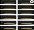 GKOLED 12 Pack Low Voltage 9-15V AC/DC LED Linear Step Lights, 2W Landscape Cutoff Stair Riser Light, Outdoor Waterproof Accent Lighting Fixtures, Die-cast Aluminum, Black Powder Coated Finish