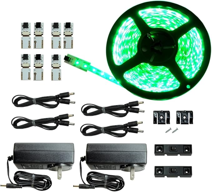 Inspired LED Cut and Connect Series Kit for Indoor use: Super Bright Green - 39.5ft/ 12M Flexible LED DIY Kit Kitchen Lighting | Dimmable