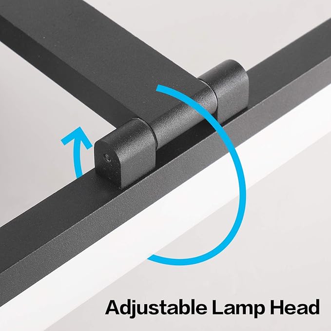 SOLFART 24 inch LED Modern Black Bathroom Vanity Lights Over Mirror Vanity Lighting Fixtures for Bath Matt Black Bathroom Light fixtures Bar