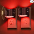 L LOHAS LED Night Light with Motion Sensor & Dusk to Dawn Sensor, Night Lights Plug into Wall with 30-100lm Adjustable Brightness, Dimmable Night Light for Bathroom Hallway, Red, 2 Pack