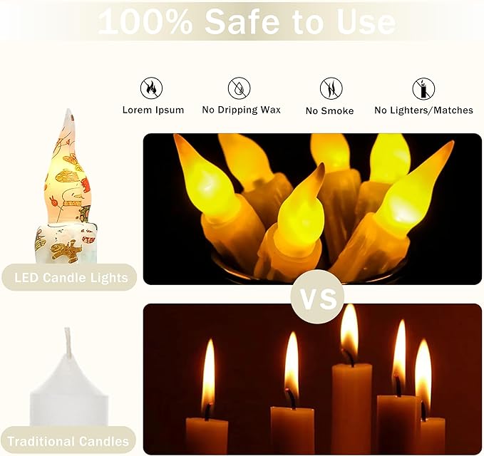 Christmas Candlesticks Flameless Taper Candle,Gedengni 4pcs Red LED Tapered Candles Remote Dipped Candle 6inch Green Battery Chandelier for Enchanting Weddings and Harry Potter Inspired Vigils(CHMAS)