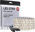 BTF-LIGHTING SK6812(Similar WS2812B) UL Listed RGBW RGB+Natural White(4000K) Individually Addressable DC12V 16.4FT 60LED/m 4 Color in 1 Light Dream LED Strip IP65 White PCB(No Adapter or Controller)