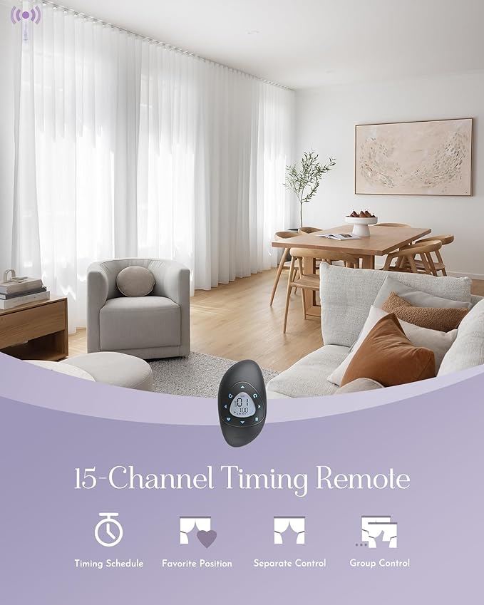Graywind Retractable Smart Curtain Track Motorized Center-Opening Rail, Smart Curtains System Compatible with Alexa/Google Home (70-118inch)