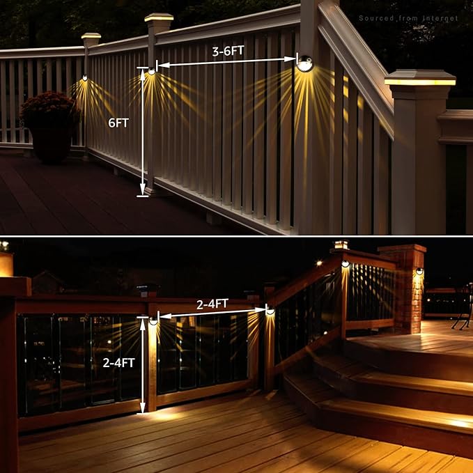 LEONLITE Unique Rays LED Low Voltage Deck Lights Outdoor, 12V Landscape Step Railing Fence Light, Aluminum, 3000K Warm White, IP65 Waterproof, Landscape Deck Light for Backyard, Bronze, Pack of 6
