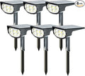 Solar Spot Lights Outdoor IP68 Waterproof, Ultra-Bright Performance，Simple Modes for Easier Operation, Auto On/Off，Solar Powered Landscape Lights for Garden, Yard, Pathway (Cool White, 6 Pack)
