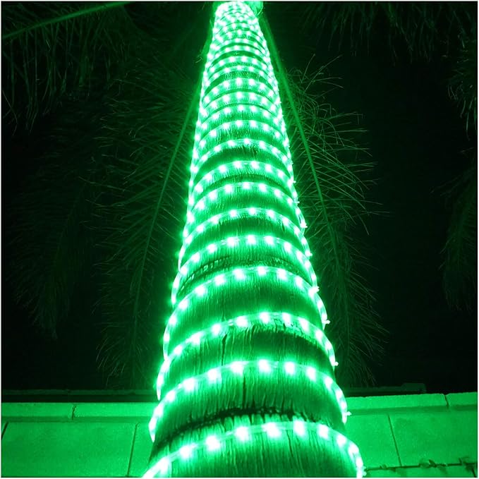 Russell Decor 200ft/60m Led Rope Lights Lamps Kit Indoor Outdoor Decorative Lighting for Saint Patrick's Day Party Wedding Backyard Patio Deck Bright Flexible String Tube Lights Waterproof- Green