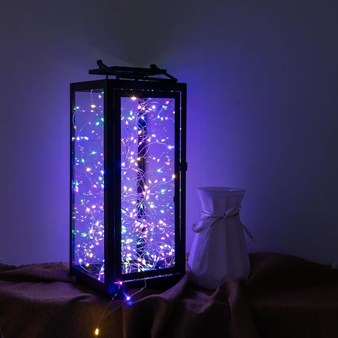 Fairy Lights Plug in,400FT 1200LEDs Waterproof Led String Lights,8 Modes Remote Twinkle Light for Outdoor Indoor Christmas Wedding Birthday Garden Party Decorations,Silver Wire,Multicolor