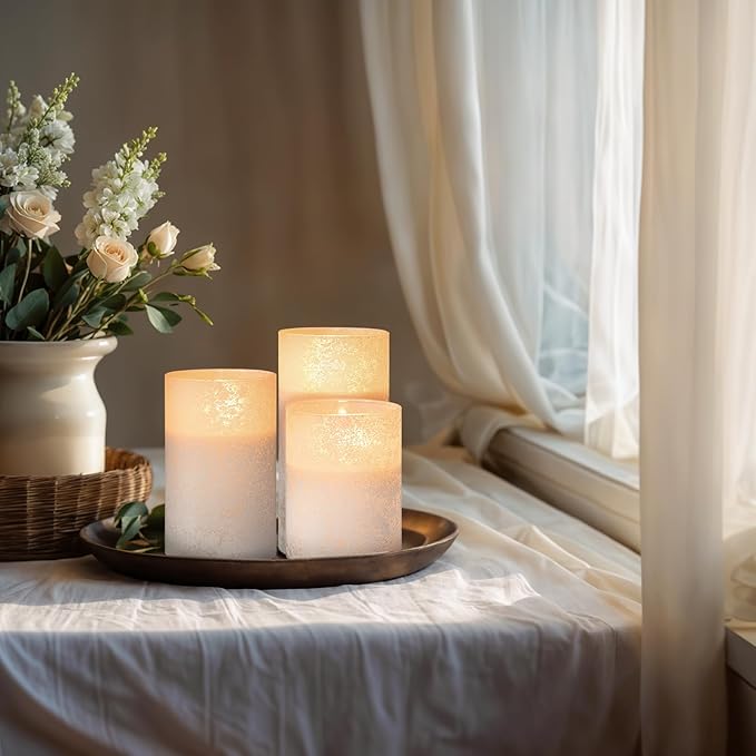 Mingfuxin Flameless Candle with Remote, Battery Operated LED Pillar Fake Candles for Bedroom Birthday Home Fireplace Wedding Halloween Christmas Decorations