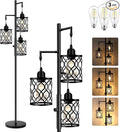 ROTTOGOON Dimmable Farmhouse Floor Lamp, Industrial Floor Lamp for Living Room with 3 X 6W LED Bulbs, 3 Light Rustic Standing Tall Lamp for Bedroom, Office, 68"