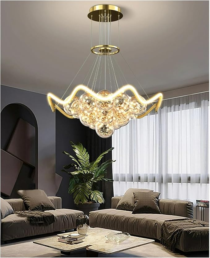 Modern Living Room Warm Bedroom Dining Room Chaner Led Indoor Lighting Nordic Creative Decorative Bright Lamps,Modern (3 Colors Changeable D80cm)