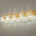19.5" KnurledBrassWallSconcesSetof2,BronzeBathroomVanityLightFixtureswithWaterRipplesGlassTube,ModernLampforBedroom,LivingRoom,Hallway,Staise,Mirror,Kitchen