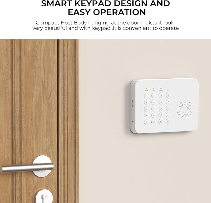 PGST Home Security Alarm System,Wireless Home Security Systems with DIY Expandable Door Sensor,Motion Detector,4G GSM/Tuya App Alerts,Compatible with Alexa for Villa,Apartment (A02F-US-A)