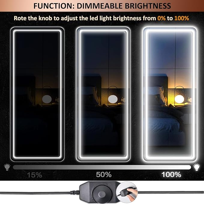 10FT Indoor Rope Lights, LED Vanity Lights for Mirror, Dimmable Rope Light Hollywood Style White Neon Rope Light for Makeup Vanity Table & Bathroom, Bedroom, Mirror not Included