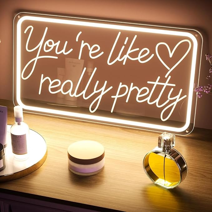 You are Like Really Pretty LED Neon Sign for Wall Decor USB Adjustable Brightness Living Room Bars Barbers Pub Man Cave Halloween Christmas Birthday Art Wall Decor