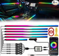 Acrylic Interior Car LED Lights with Wireless APP 6 in 1,Ambient Lighting Kits Fiber Optic Strip LEDs,16 Million Colors Music&DIY Function, Car Decorations Interior Accessories Gifts for Women Men