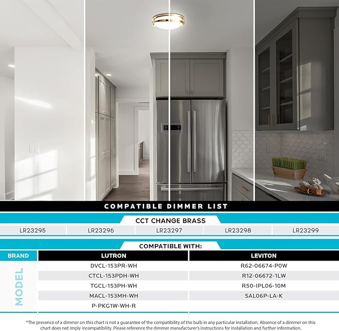 LUXRITE 12 Inch LED Flush Mount Ceiling Light, 5 Color Selectable 2700K | 3000K | 3500K | 4000K | 5000K, Dimmable Ceiling Light Fixture, 14W, 1120 Lumens, Energy Star, ETL Listed, Brushed Brass