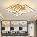 Modern Gold Led Ceiling Light 3-Square Design 3000K-6500K Dimmable LED Ceiling Light with Remote 33W Acrylic Ceiling Lighting Fixture for Bedroom Kitchen Dining Room Office Lamps