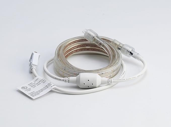 CBConcept UL Listed, 3.3 Feet, 360 Lumen, 4000K Soft White, Dimmable, 110-120V AC Flexible Flat LED Strip Rope Light, 60 Units 3528 SMD LEDs, Indoor Outdoor Use, Accessories Included, Ready to use