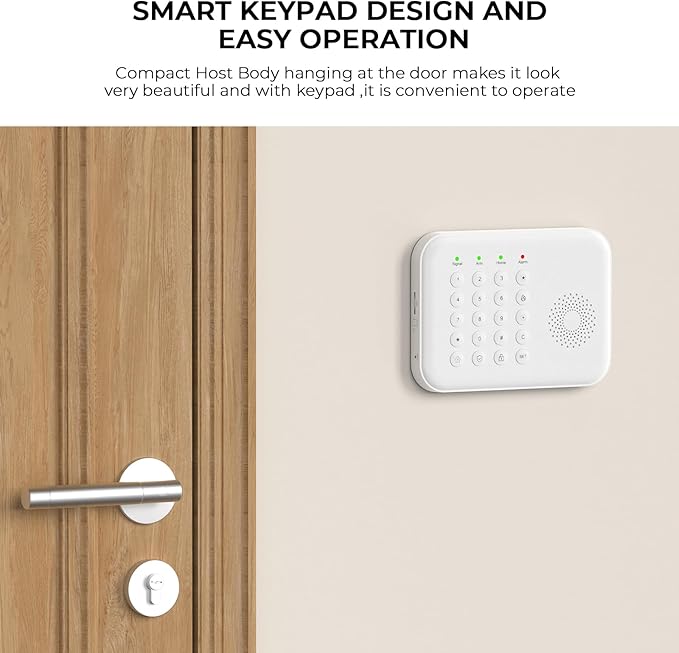 LWOHSI Home Security Systems,Wireless DIY Burglar Alarm Kits,Smart Home Alarm System with Window/Door Sensor,PIR Motion Detector,Voice Control with Alexa and Google,4G SMS/Tuya App Alerts (A01F-US-D)
