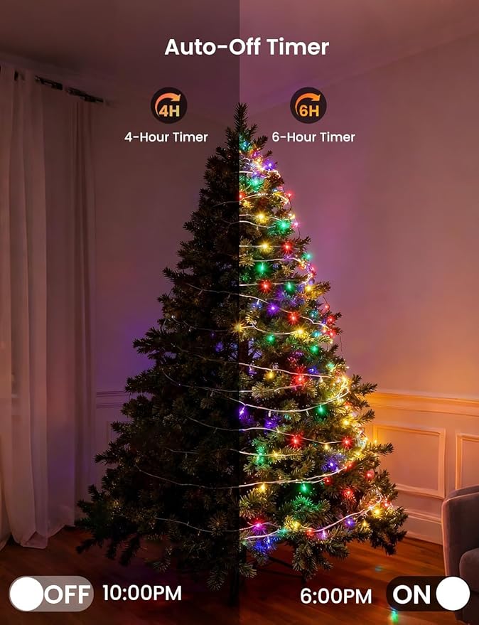 Fairy Lights 16.4FT 200LED, USB Powered Firecracker Cluster String Lights, Multicolor Twinkle Light with Remote, Waterproof LED Light for Christmas Tree Party Bedroom Window DIY Decor