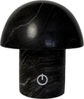 Hand-Polished Natural Marble Mushroom Lamp, Rechargeable LED Stone Night Light with Touch Control and 3 Brightness Levels, Sculptural Bedside Ambient Decor Light for Modern Home